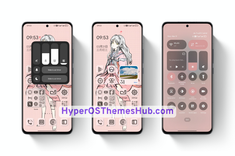 Roselle Girl HyperOS Theme