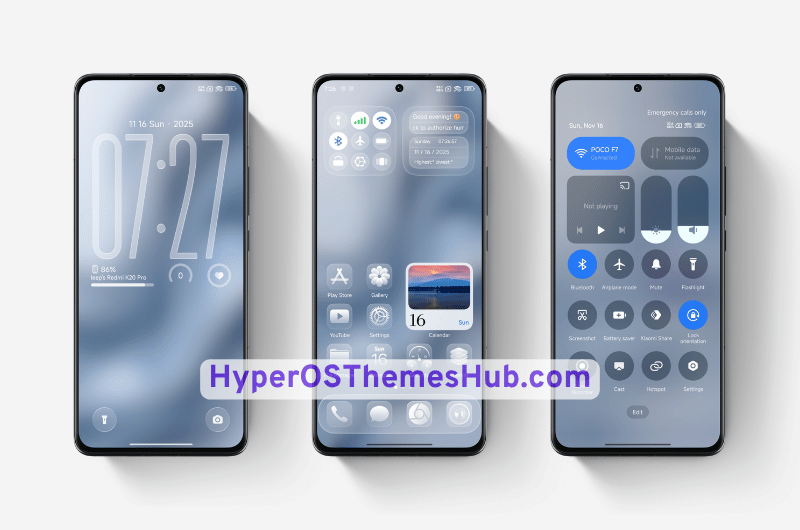 Glass 26M HyperOS Theme