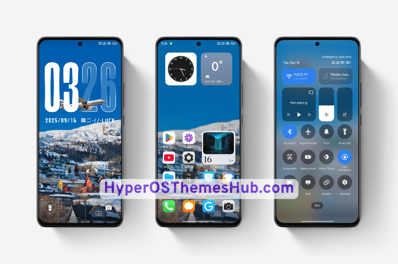 Depth of Field Snow Mountain OS HyperOS Theme