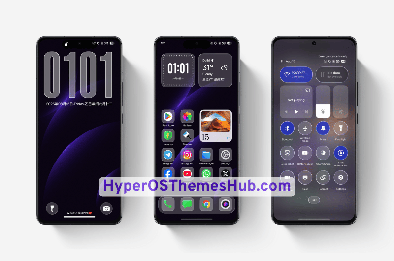 AP26 Dark Night Transparent HyperOS Theme