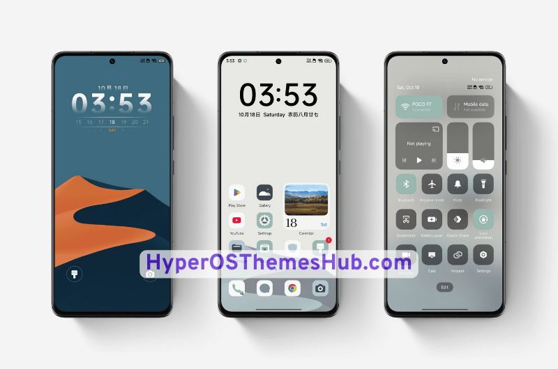 Multiple Wallpaper Time Outline HyperOS Theme