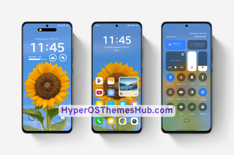 SunFlower HyperOS Theme