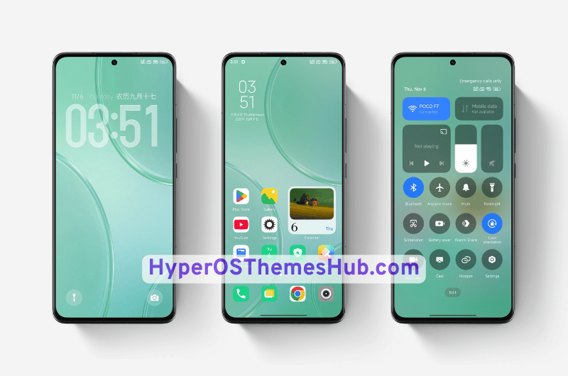 Green Glass HyperOS Theme for Xiaomi, Redmi, & POCO 2 HyperOSThemesHub.com 27 Green Glass HyperOS Theme