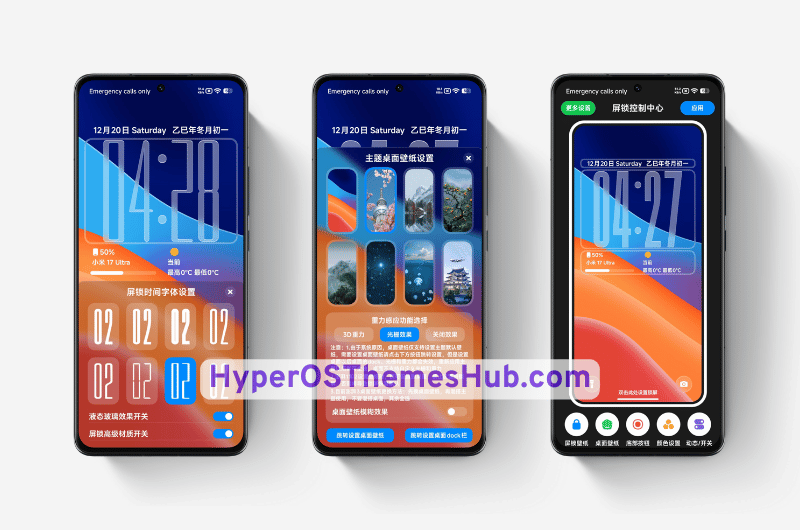 HyperOSThemesHub.com 49 1 3D Spatial Gravity Grating HyperOS Theme