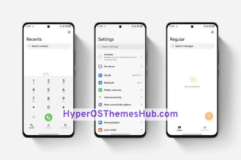 HyperOSThemesHub.com 49 Solid Color Simple Blue HyperOS Theme