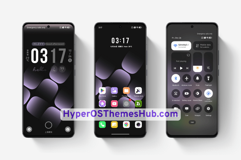 Simple Gradient Purple HyperOS Theme