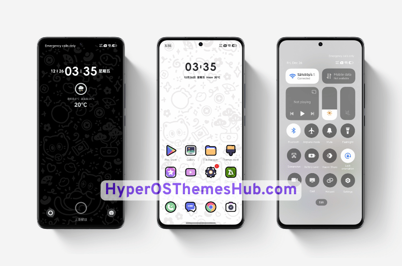 Black and White Graffiti HyperOS Theme