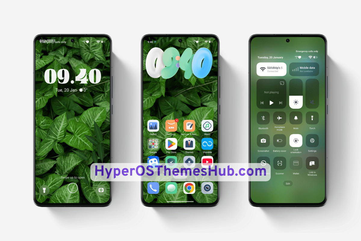 Green Leaves HyperOS Theme for Xiaomi, REDMI, & POCO 2 HyperOSThemesHub.com 15 1 Green Leaves HyperOS Theme