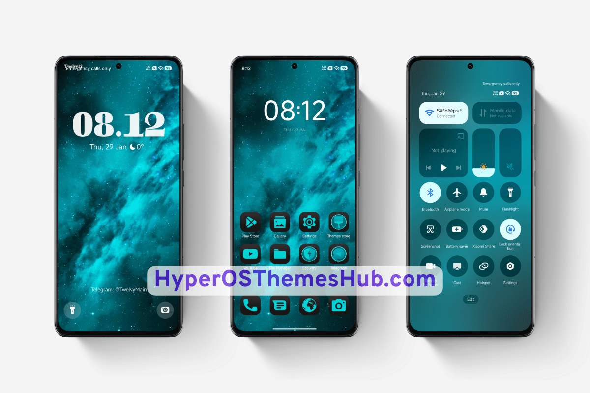 Turquoise Universe HyperOS Theme
