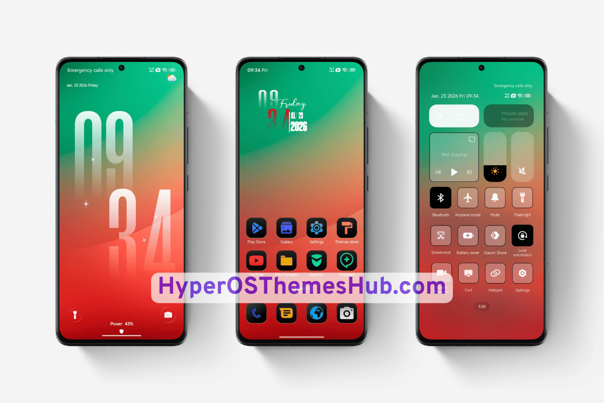 Red line HyperOS Theme