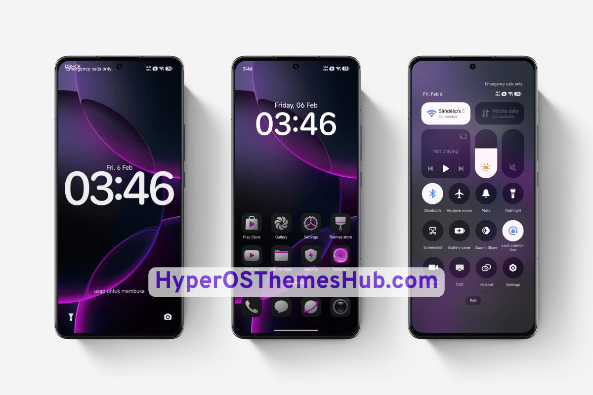 Ungu Hitman HyperOS Theme