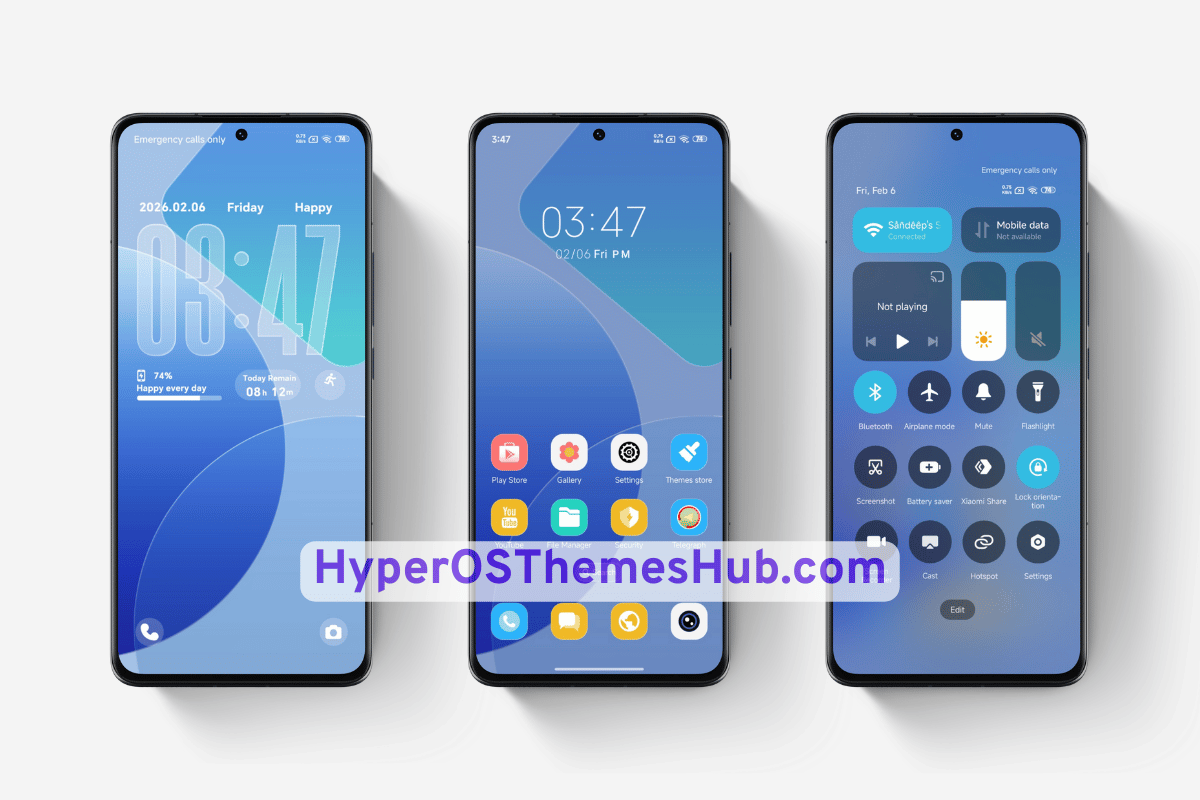 Cyan Glass HyperOS Theme