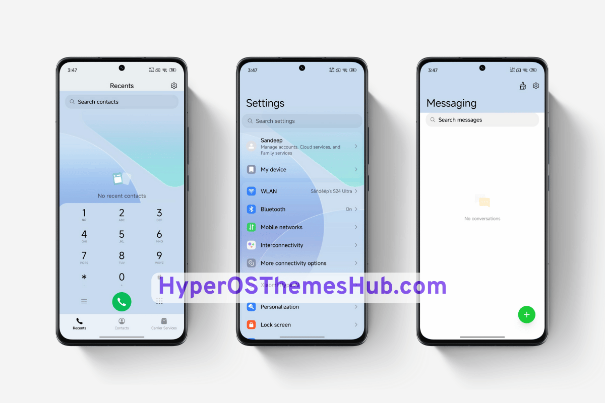 HyperOSThemesHub.com 5 Cyan Glass HyperOS Theme