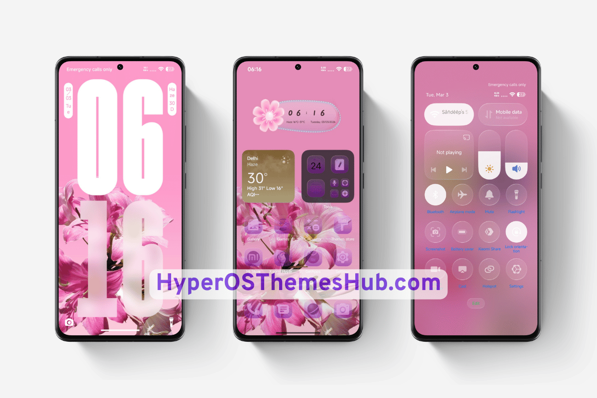 Pink Glass V HyperOS Theme