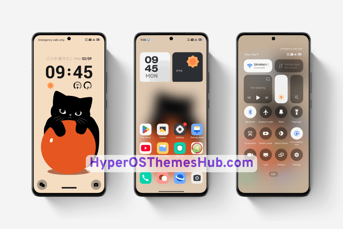 Orange Meow HyperOS Theme