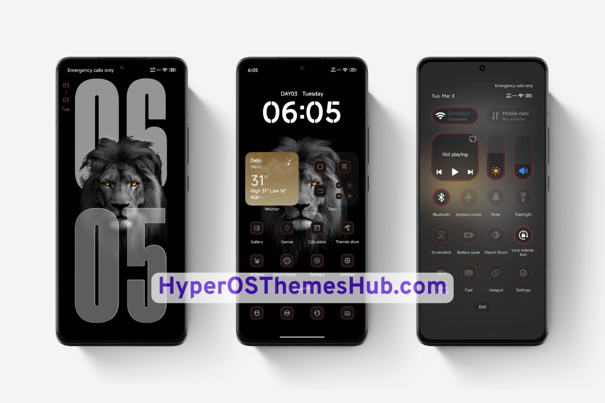 Black Lion King HyperOS Theme