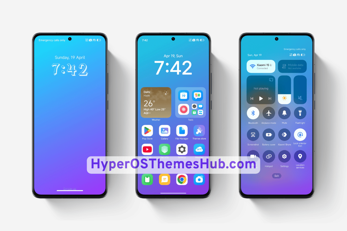 Blues Mix -2.8 HyperOS Theme for Xiaomi, REDMI, & POCO 1 HyperOSThemesHub.com 14 2 Blues Mix -2.8 HyperOS Theme