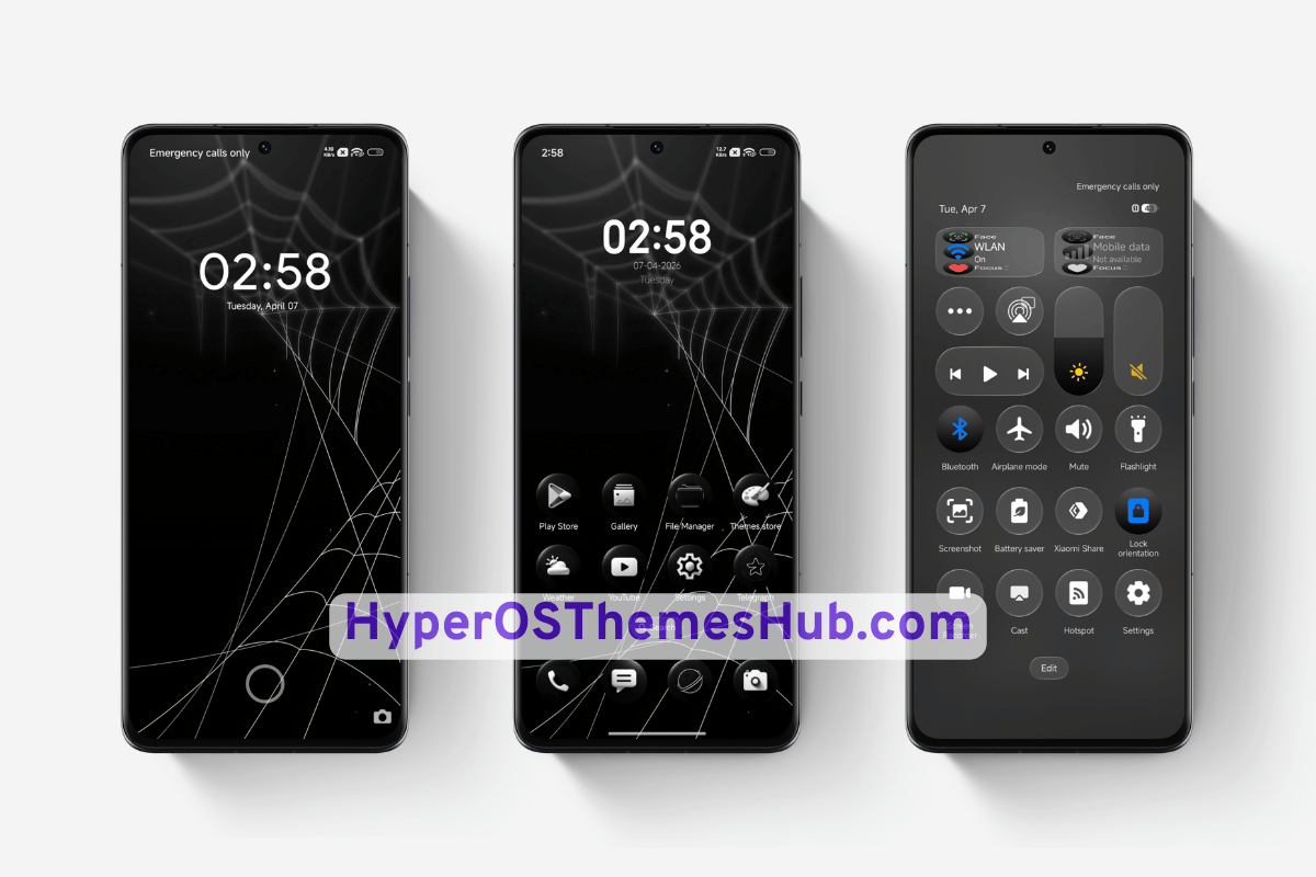 Black V HyperOS Theme for Xiaomi, REDMI, & POCO 1 Black V HyperOS Theme