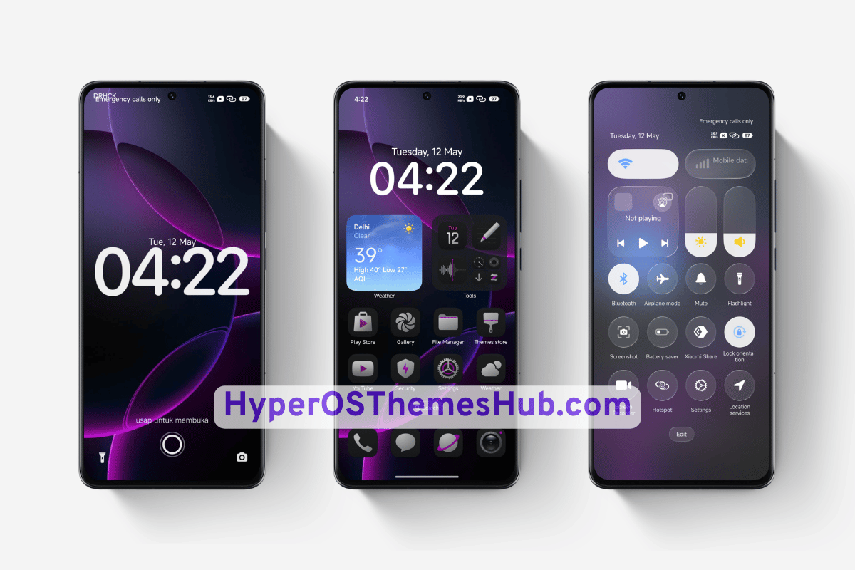 Ungu Hitam HyperOS Theme for Xiaomi, REDMI, & POCO 2 HyperOSThemesHub.com 13 Ungu Hitam HyperOS Theme