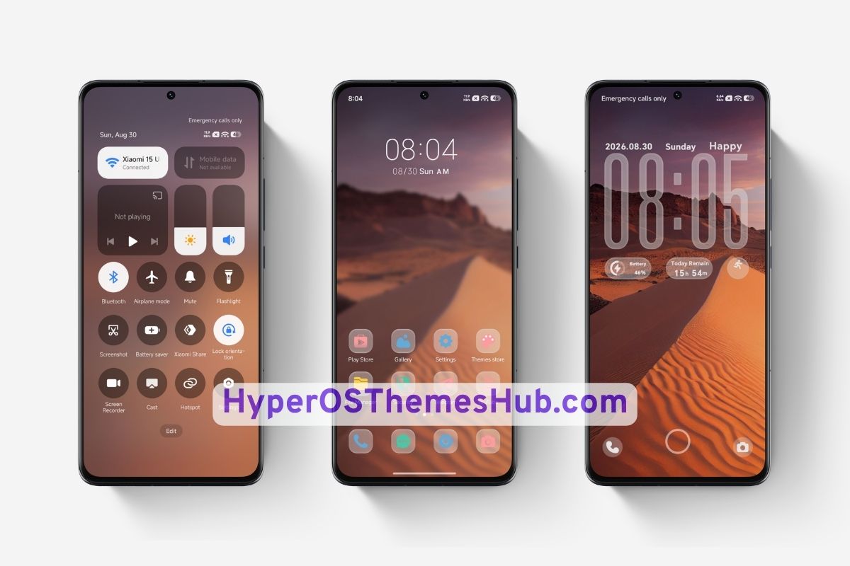 Orange Sand Sea HyperOS Theme for Xiaomi, REDMI, & POCO 2 HyperOSThemesHub.com 32 Orange Sand Sea HyperOS Theme